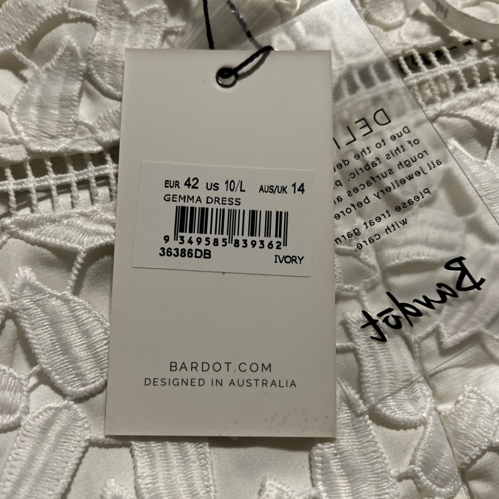 Bardot Gemma Midi Dress in White size 10 - NWT - Picture 6 of 7